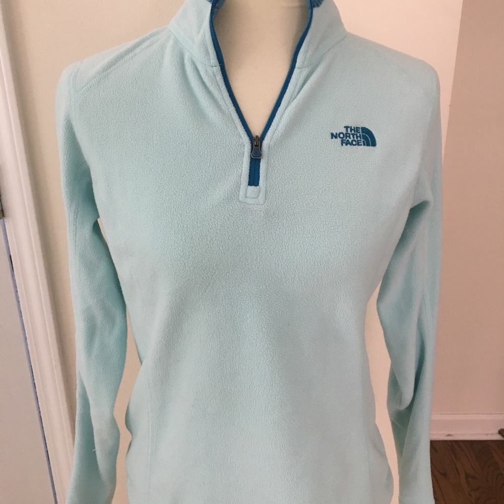 North Face Light blue half zip fleece size small